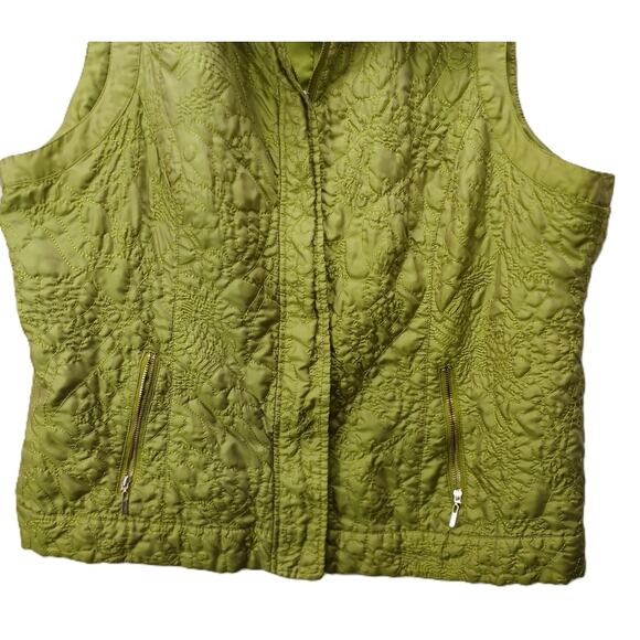 CJ Banks Quilted Vest /Women’s Plus Sz 1X/ Full Zip/ Chartreuse/ Classic Sporty/ - Picture 4 of 8